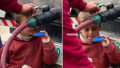 Gazze'de yürek yakan görüntü! Hortumdan damlayan suyu kapağa doldurmaya çalıştı