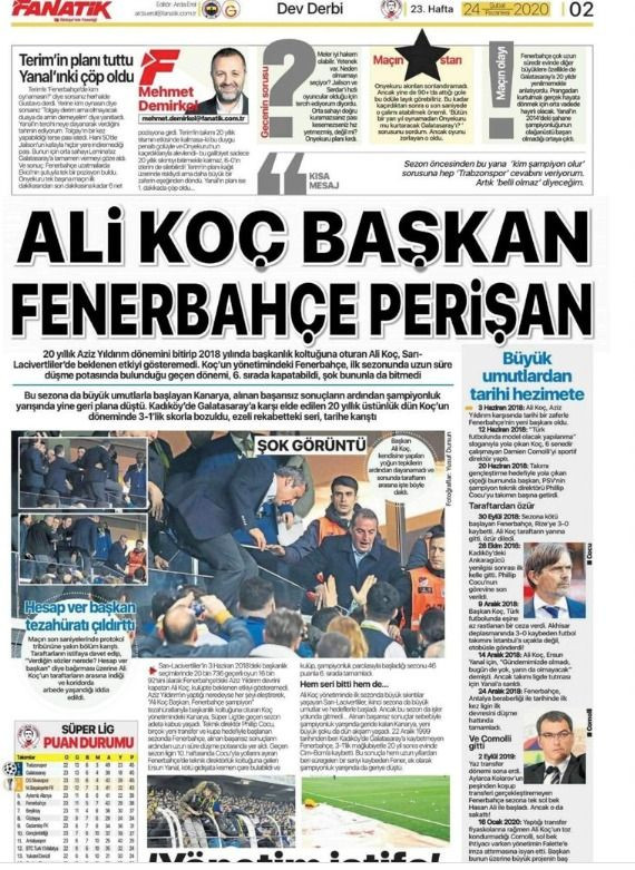 Hükûmete yakın gazeteler derbiyi unuttu Ali Koç'u hedefe koydu - Sayfa 3