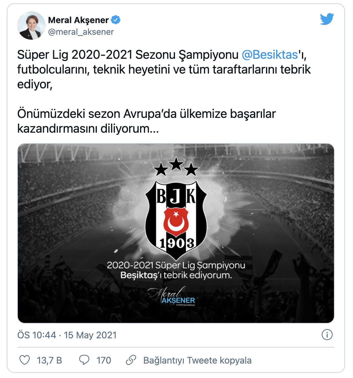 Siyasilerden ve ünlü isimlerden şampiyon Beşiktaş'a tebrik - Sayfa 3