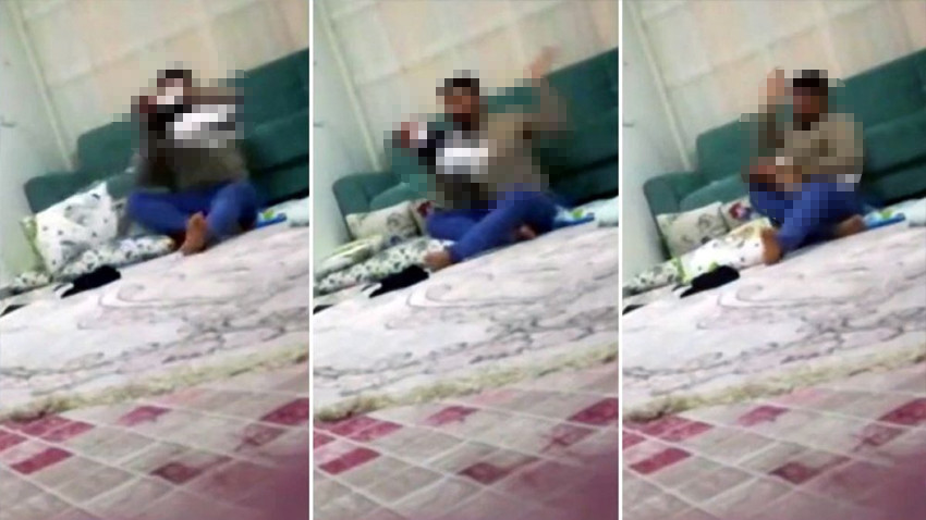 Gaziantep'te infial yaratan görüntü! Cani baba 3 aylık bebeğini acımasızca dövdü