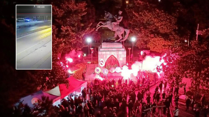 Samsun'da vatandaşlar Atatürk Anıtı'nda nöbet tutuyor: Saldırı anının görüntüleri ortaya çıktı