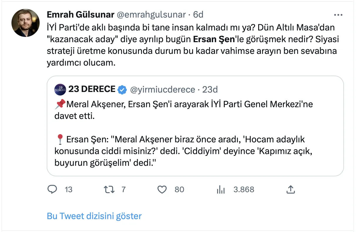 Sosyal medyada Meral Akşener'e 'Ersan Şen' tepkisi: 18 ayda ikna olmadı, reklam arasında... - Sayfa 10