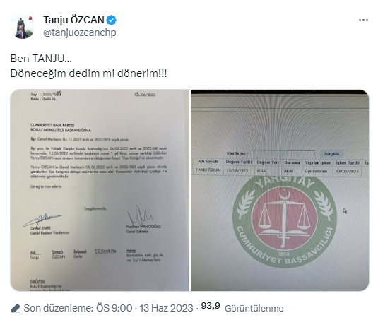 İhraç süresi tamamlandı! Tanju Özcan'dan Kılıçdaroğlu'na gönderme