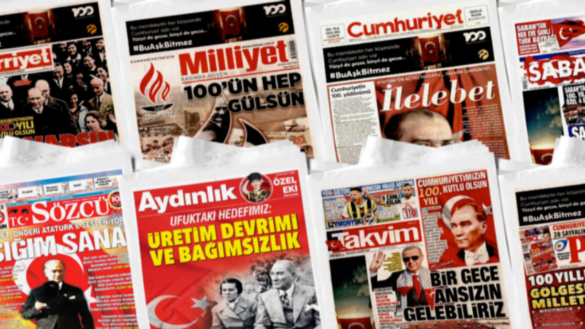 Gazeteler 29 Ekim Cumhuriyet Bayramı’nda hangi manşeti attı? İşte 100. yıl gazeteleri…