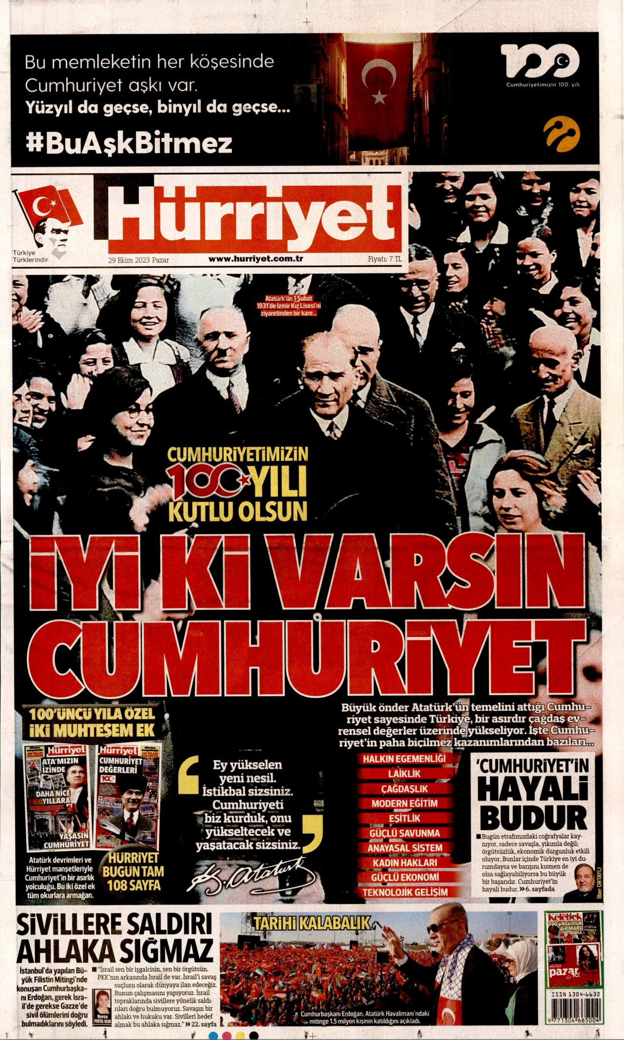 Gazeteler 29 Ekim Cumhuriyet Bayramı’nda hangi manşeti attı? İşte 100. yıl gazeteleri… - Sayfa 2