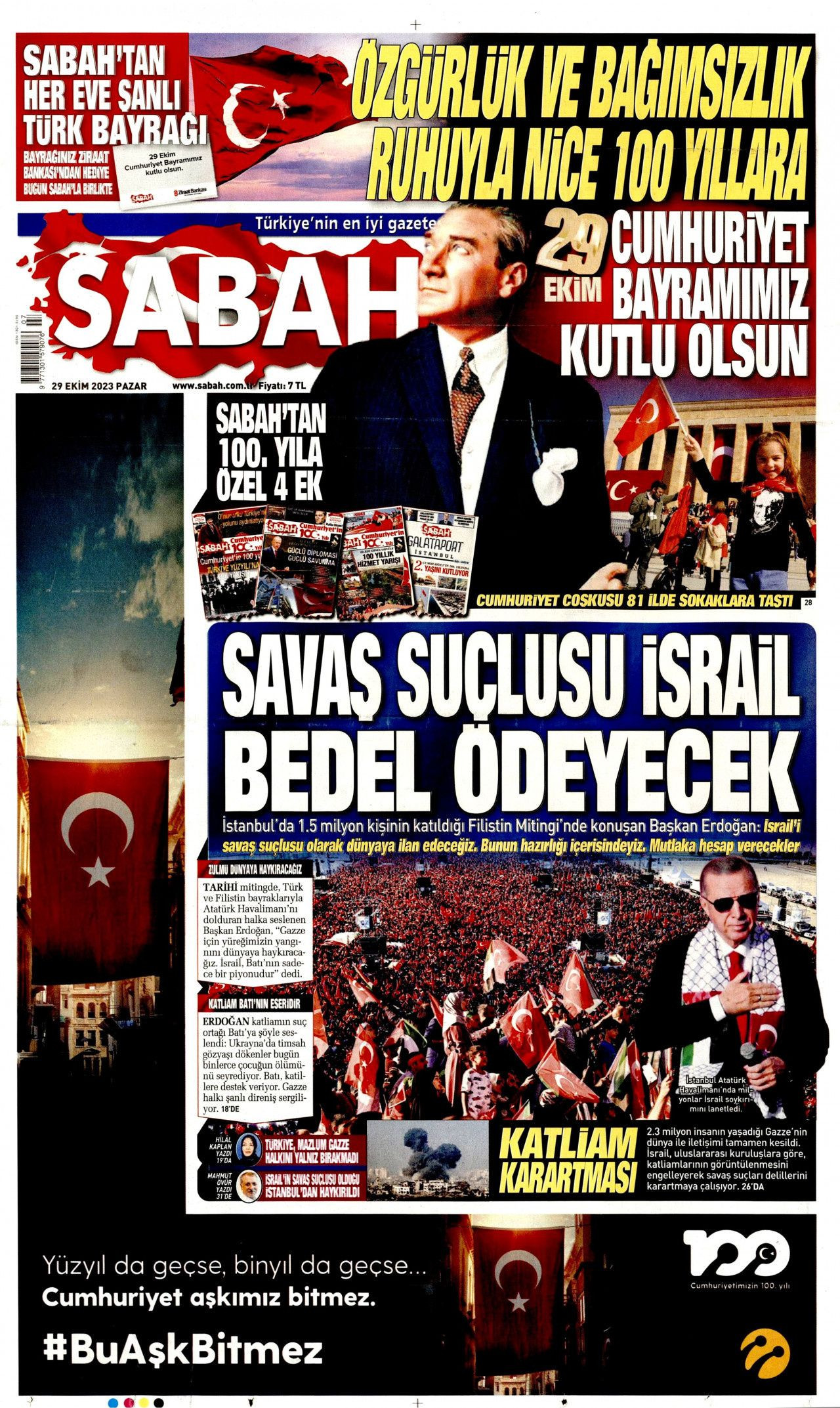 Gazeteler 29 Ekim Cumhuriyet Bayramı’nda hangi manşeti attı? İşte 100. yıl gazeteleri… - Sayfa 3