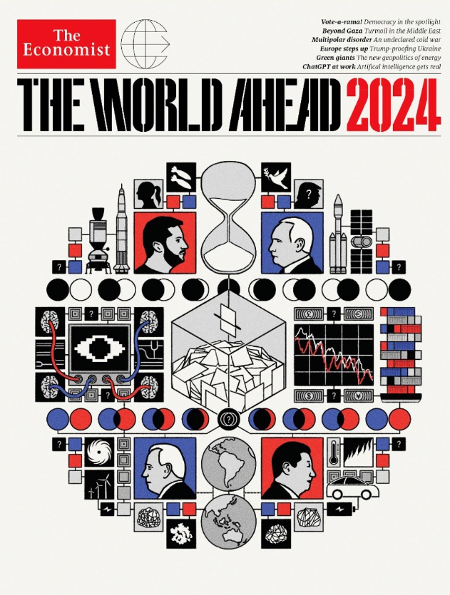 The Economist'in 2024 yılı kapağı sırlarla dolu! Komplo teorileri havada uçuşuyor